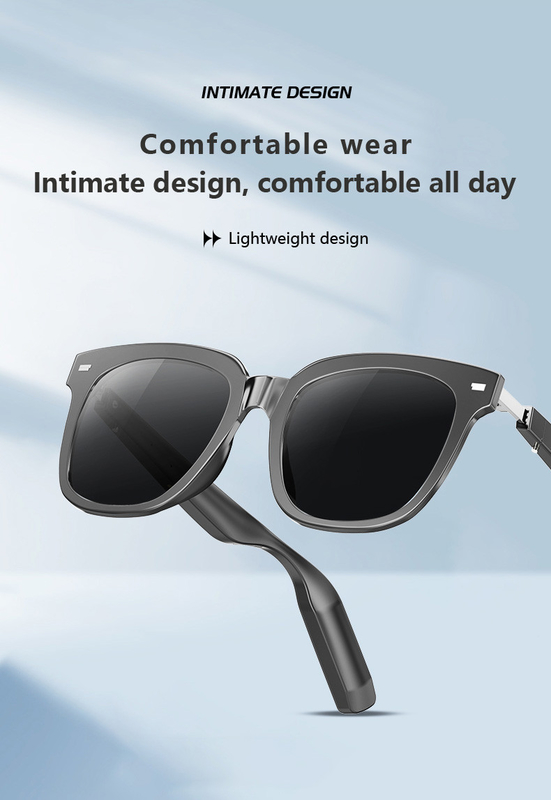 Bluetooth 5.3 Ultraligero Gafas inteligentes 220mAh Batería de capacidad Escuchar música 17g Peso
