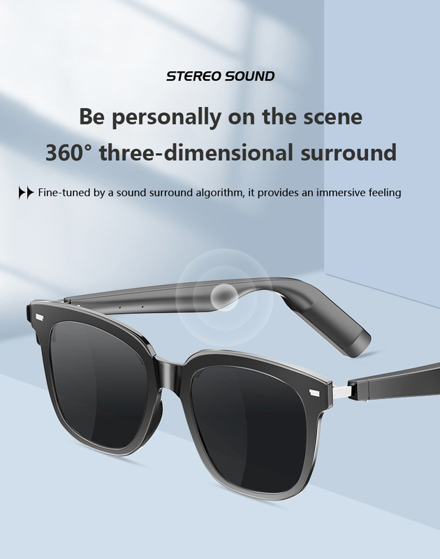 Ultraligero Bluetooth 5.3 gafas inteligentes con capacidad de batería de 220mAh y 8-10 horas