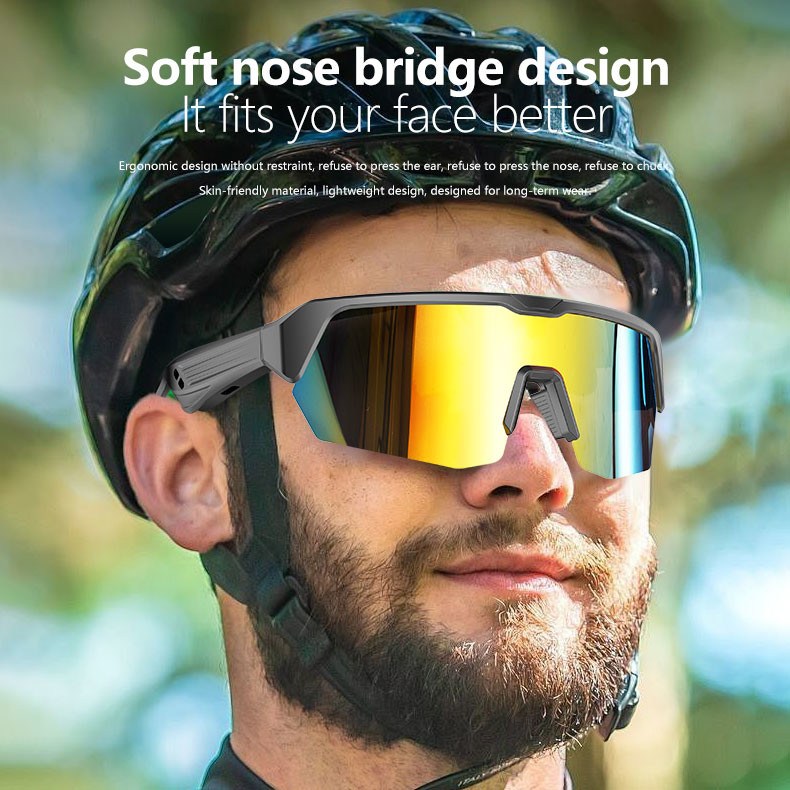 TR Marco flexible BT 5.3 Música 4-5 horas Ciclismo Deportes Bluetooth Gafas para montar